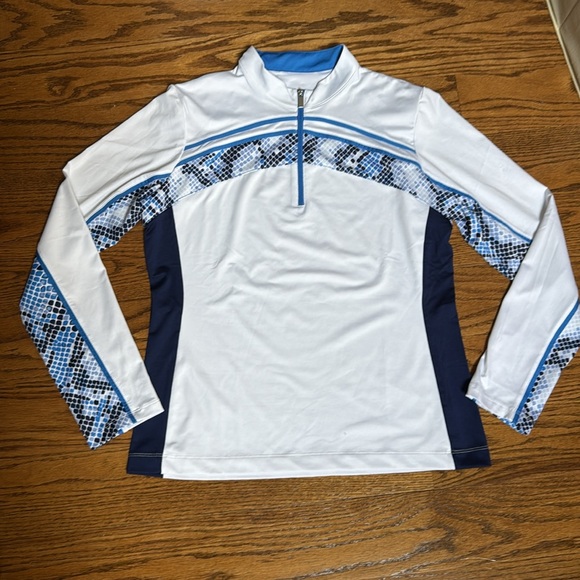 Tail White and Blue quarter zip  Long Sleeve Tee size medium - Picture 8 of 12